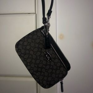 Dark Grey/Black Coach Wristlet